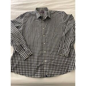 UNTUCKit Wrinkle Free Navy White Gingham Check L/S Button Shirt XXX Large